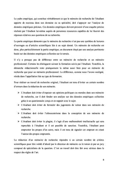 Guide du mémoire : Méthodologie de la recherche