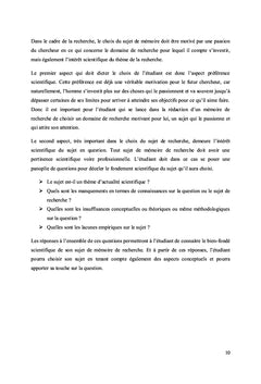 Guide du mémoire : Méthodologie de la recherche