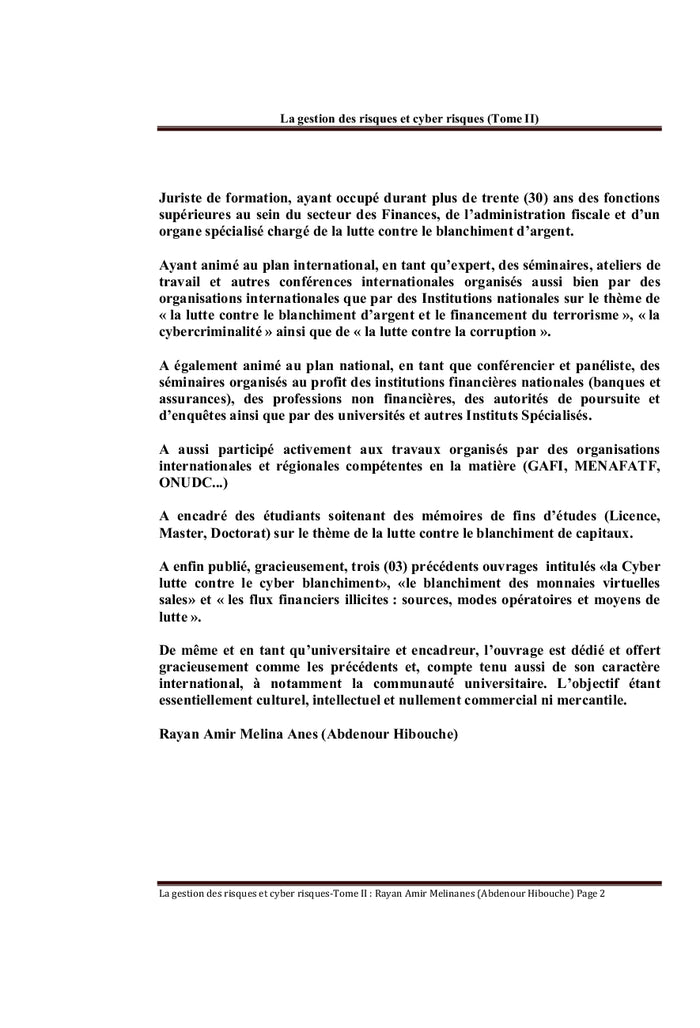La Gestion des risques et des cyber risques Tome II