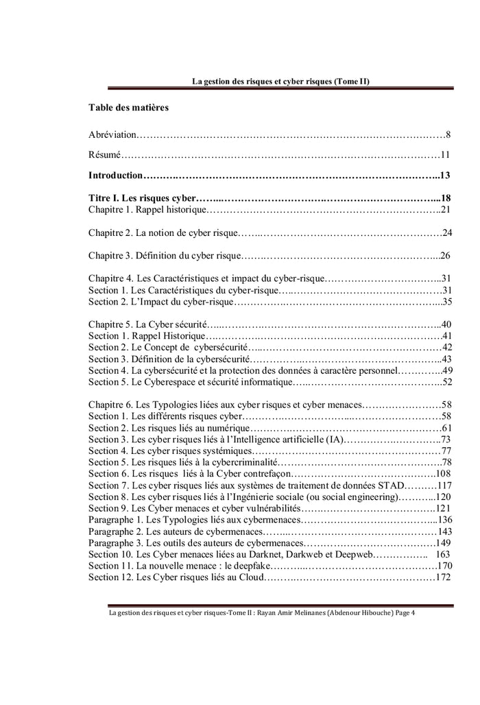 La Gestion des risques et des cyber risques Tome II