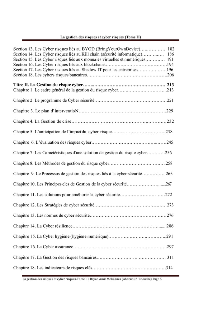 La Gestion des risques et des cyber risques Tome II