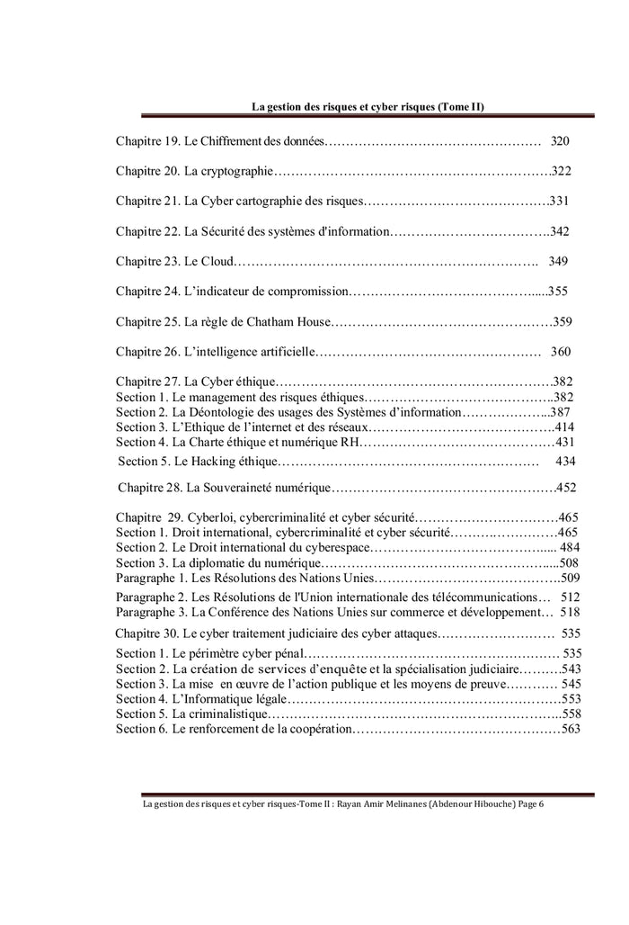 La Gestion des risques et des cyber risques Tome II