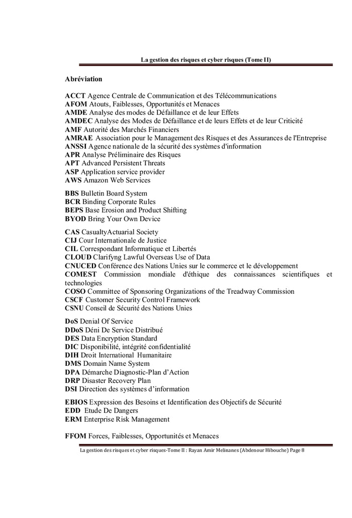 La Gestion des risques et des cyber risques Tome II