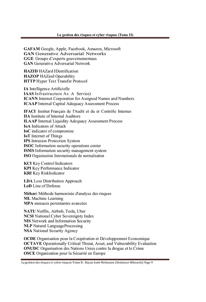 La Gestion des risques et des cyber risques Tome II