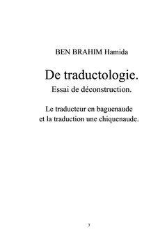 De traductologie. Essai de déconstruction