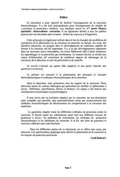 Corrosion et moyens de protection