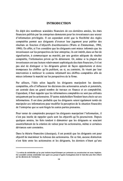 Contribution à la connaissance de la gestion du résultat