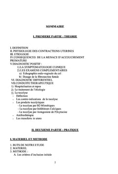 Menace d'accouchement prématuré et tocolytiques