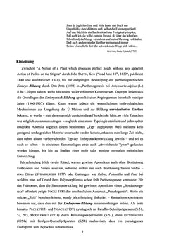 Die Anfänge der Apomixisforschung - eine kommentierte Bibliographie