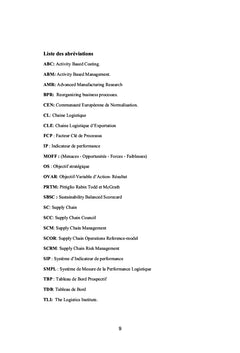 Les tableaux de bord mesure de la performance d'une chaine logistique