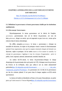 Cours de problèmes de gouvernance