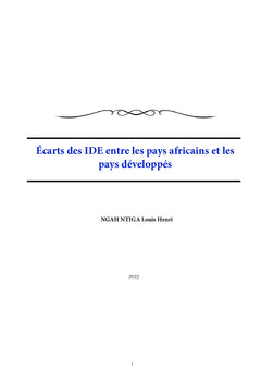 Écarts des IDE entre les pays africains et les pays développés