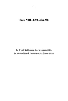Le devenir de l'homme dans la responsabilité