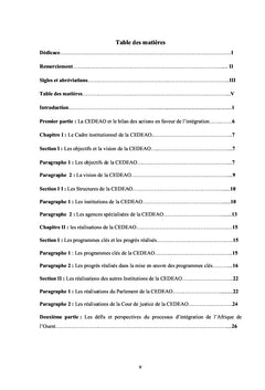 La CEDEAO et l'intégration en Afrique de l'Ouest