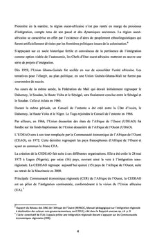 La CEDEAO et l'intégration en Afrique de l'Ouest