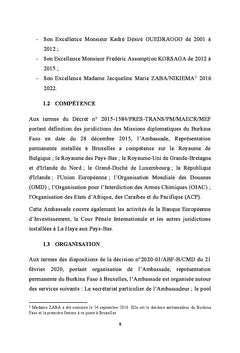 A la découverte de l'Ambassade du Burkina Faso à Bruxelles: 2017- 2022