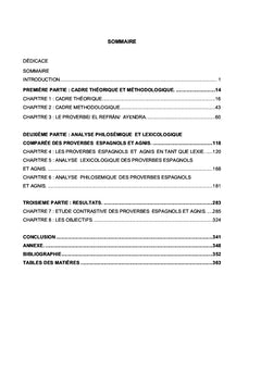 Analyse Philosémique et Lexicologique des Proverbes Espagnols et Agnis