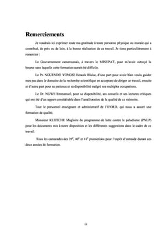 Morbidité palustre au Cameroun