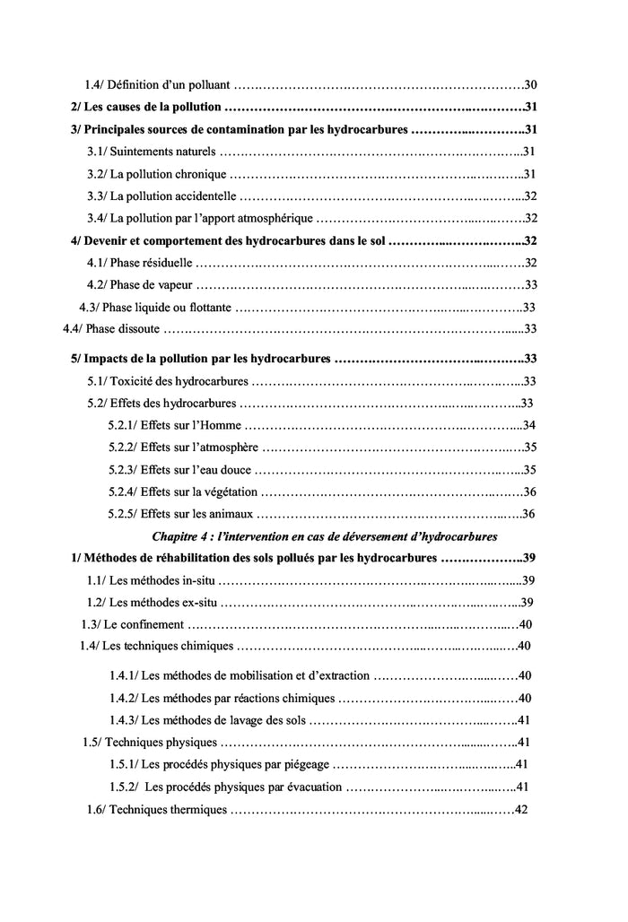 Impact des déversements des hydrocarbures sur l'environnement