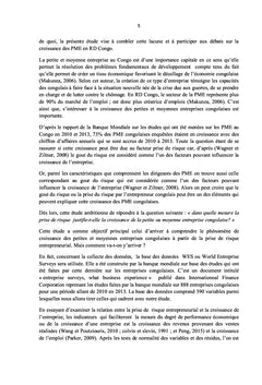 Risque entrepreneurial et croissance des entreprises en RD Congo