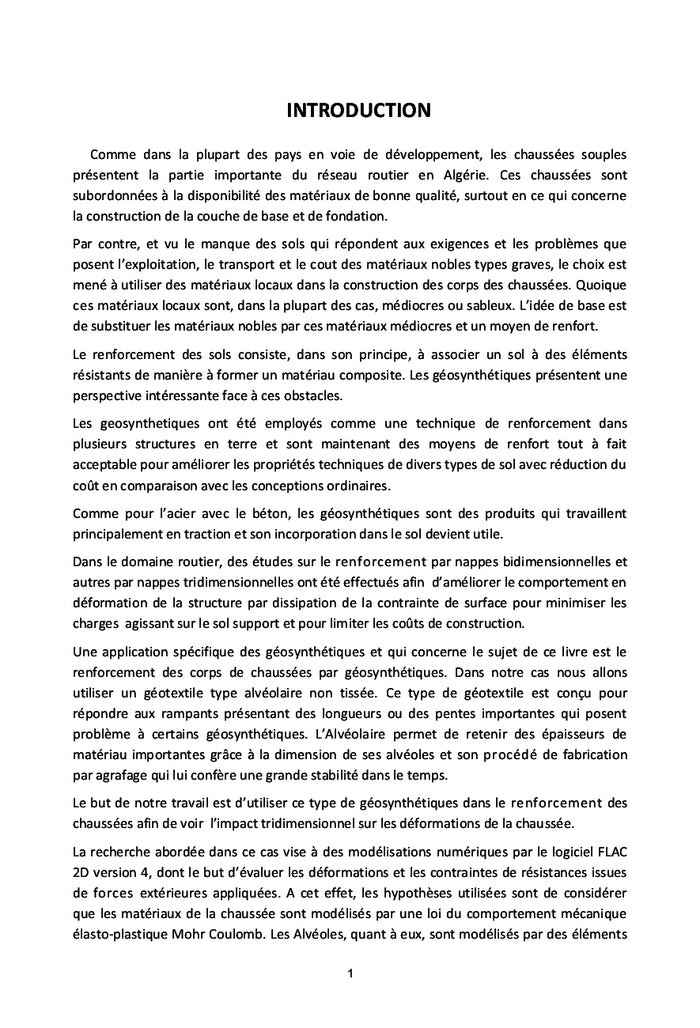 RENFORCEMENT DES CHAUSSÉES SOUPLES PAR LES GÉOSYNTHÉTIQUES