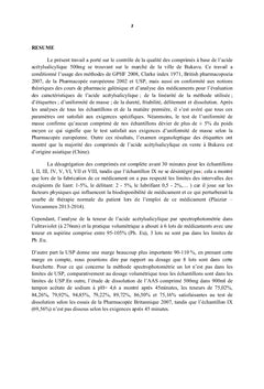 Contrôle de la qualité de l'aspirine comprimé 500 mg