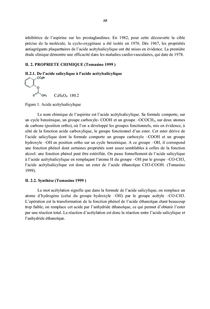 Contrôle de la qualité de l'aspirine comprimé 500 mg