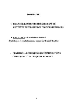 Réflexions sur les dépenses fiscales dans le cas du système fiscalMAR