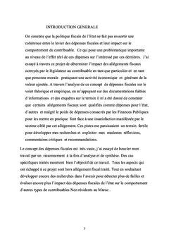 Réflexions sur les dépenses fiscales dans le cas du système fiscalMAR