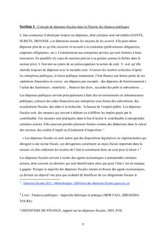 Réflexions sur les dépenses fiscales dans le cas du système fiscalMAR