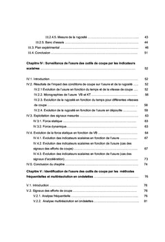 Evolution et prédiction de l'usure des outils de coupe