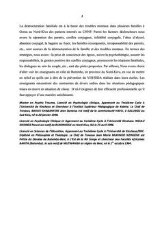 Déstructuration familiale sur l'émergence des troubles mentaux