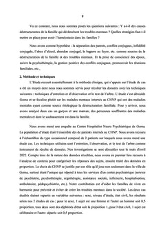 Déstructuration familiale sur l'émergence des troubles mentaux