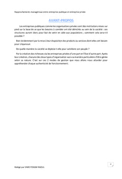Rapprochements managériaux entre entreprise publique et privée