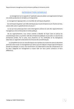 Rapprochements managériaux entre entreprise publique et privée
