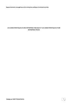 Rapprochements managériaux entre entreprise publique et privée