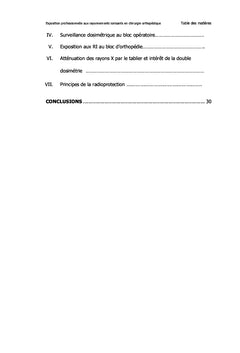 Exposition professionnelle aux rayonnements ionisants en orthopédie