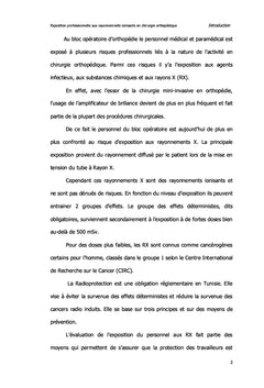 Exposition professionnelle aux rayonnements ionisants en orthopédie