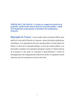 Propriété intellectuelle et droit des marchés publics