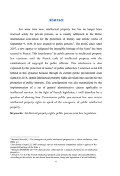 Propriété intellectuelle et droit des marchés publics