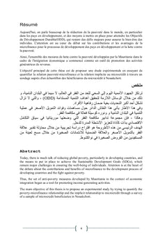 Microfinance et Lutte contre la Pauvreté