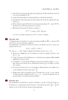 Mécanique Quantique Exercices et Problèmes corrigés - Partie 2