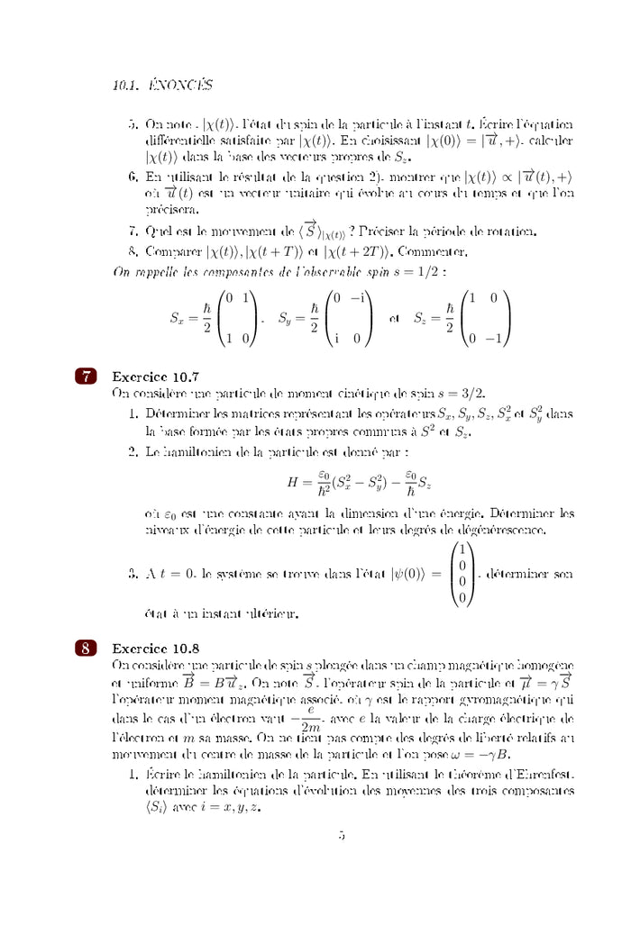 Mécanique Quantique Exercices et Problèmes corrigés - Partie 2