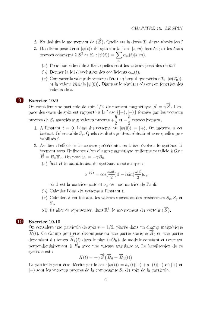 Mécanique Quantique Exercices et Problèmes corrigés - Partie 2