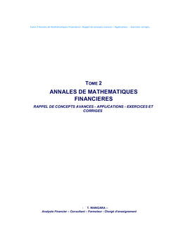 Annales de Mathématiques financières