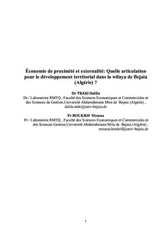 Économie de proximité et externalité