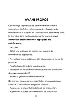 Concis des méthodes d'ordonnancement appliquées à la maintenance