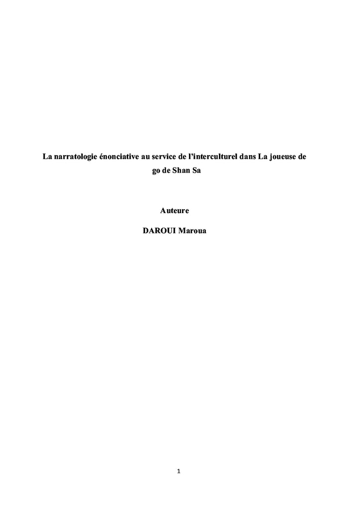La narratologie énonciative au service de l'interculturel
