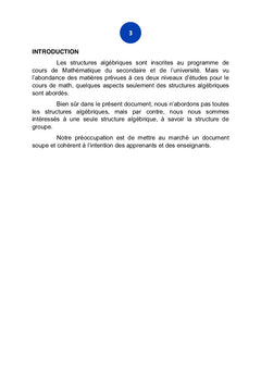 Structures des Groupes