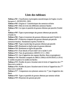 Contribution à la croissance/développement chez Arachis hypogaea L.